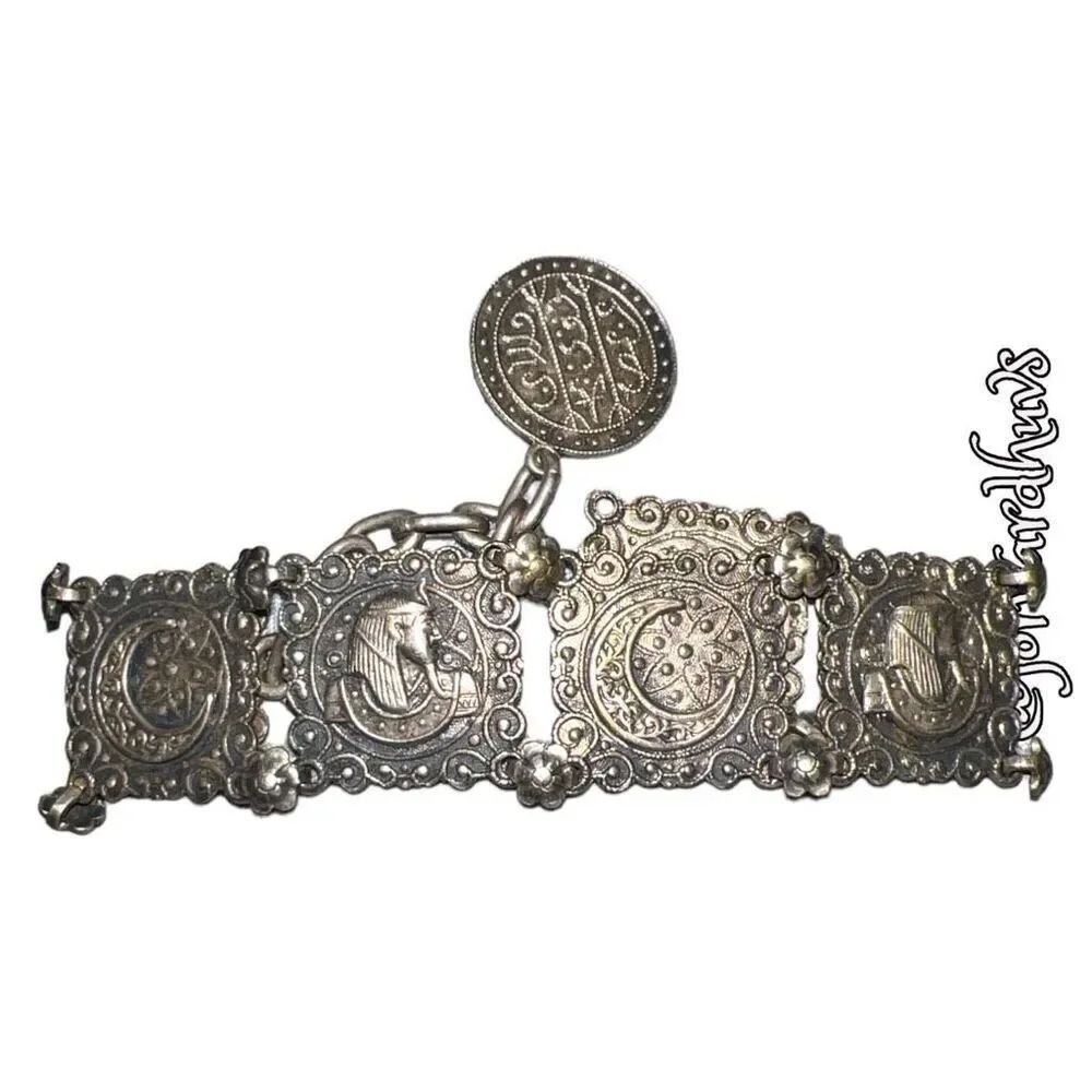 Vintage Hand Crafted Bracelet with Arabic Writing on Hang Tag